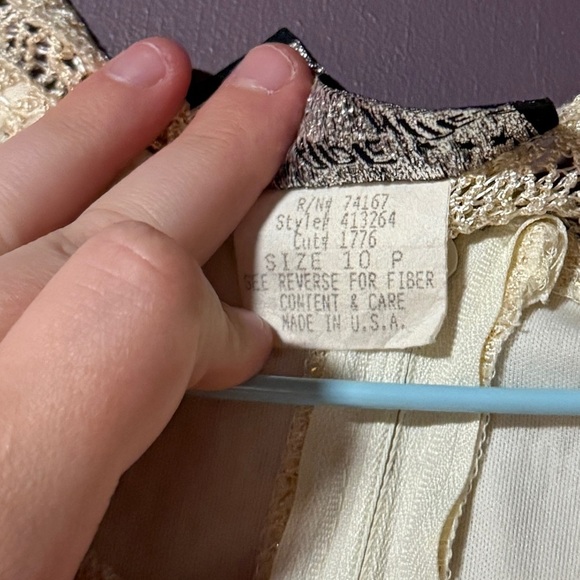 Vintage 90s Gold Tassel Dress Set – Size 10P – Made in USA - Picture 4 of 7